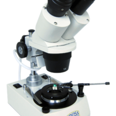 Stereo microscope for inspecting diamonds and gemstones