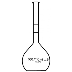 Volumetric Flasks - for Sugar Testing, with 2 marks and rim (Bình thể tích - để kiểm tra đường, có 2 vạch và vành)