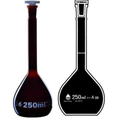  Volumetric Flasks - plastic stopper, amberborosilicate lass (Bình thể tích - nút nhựa, lass amberborosilicat)